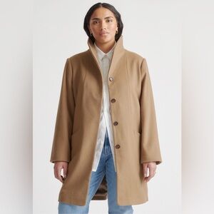 QUINCE Italian wool cocoon coat Women’s Tan Car coat Pea coat